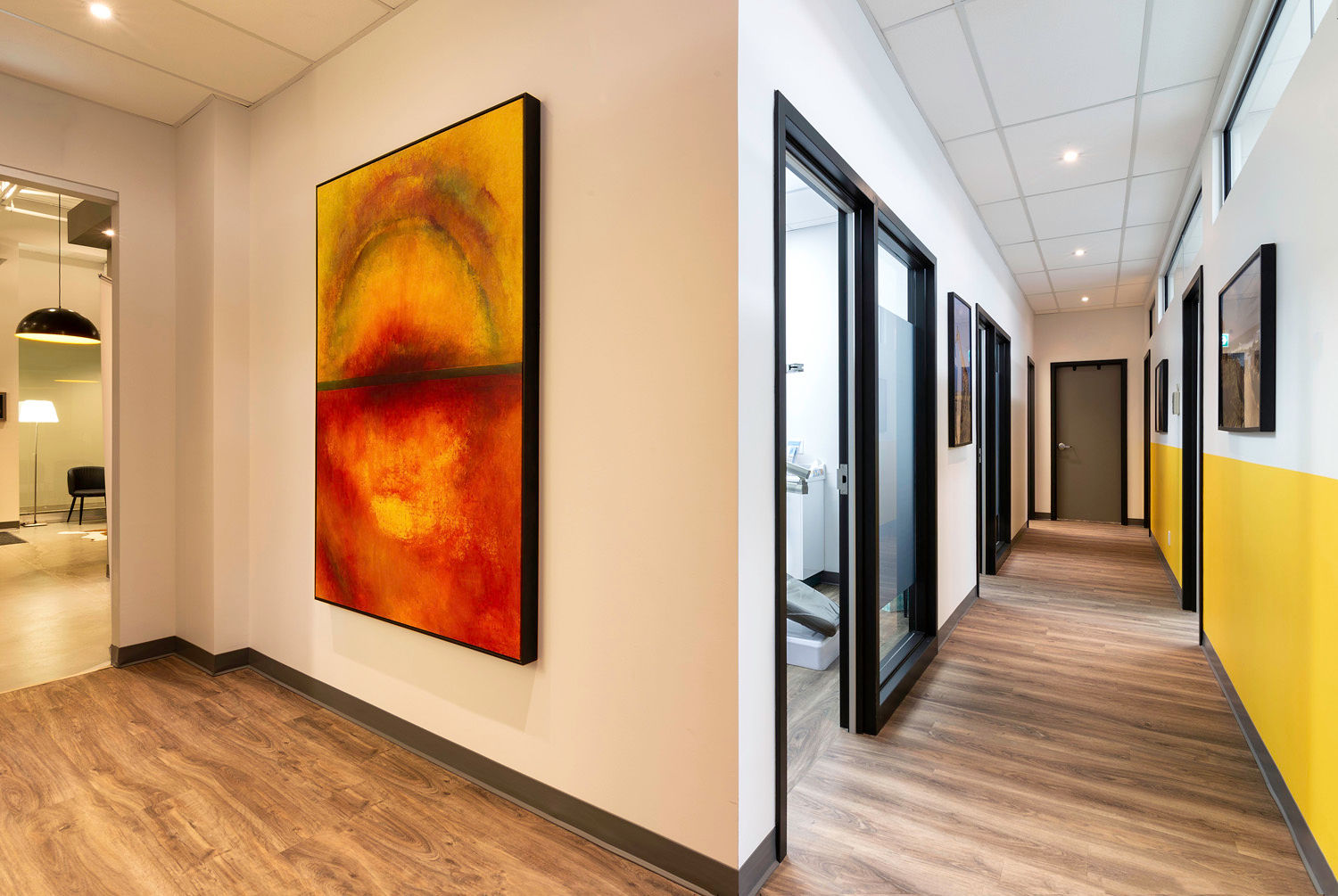 Aménagement intérieur de la clinique dentaire Bélanger Bennett à Boucherville
