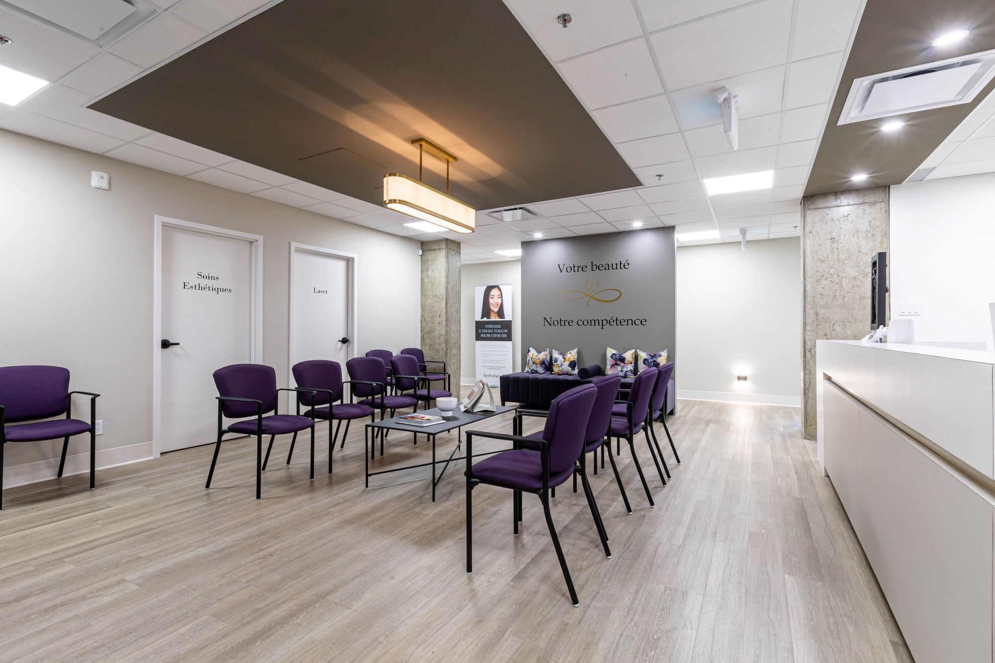 Aménagement intérieur de la clinique esthétique Carpe Diem Angus à Montréal
