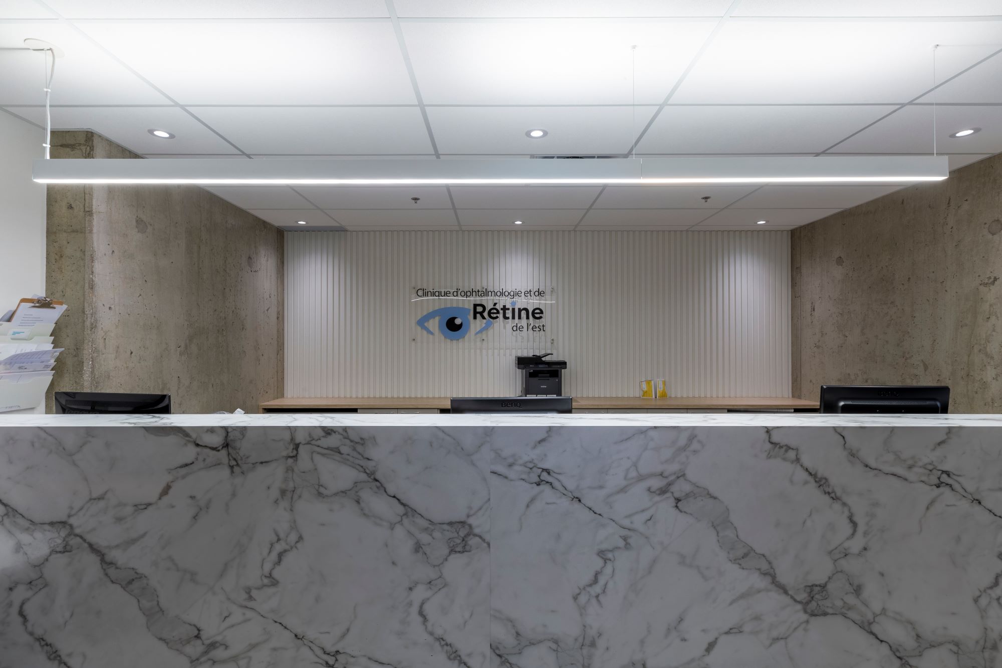 Aménagement intérieur de la clinique Havre Dentaire Angus à Montréal